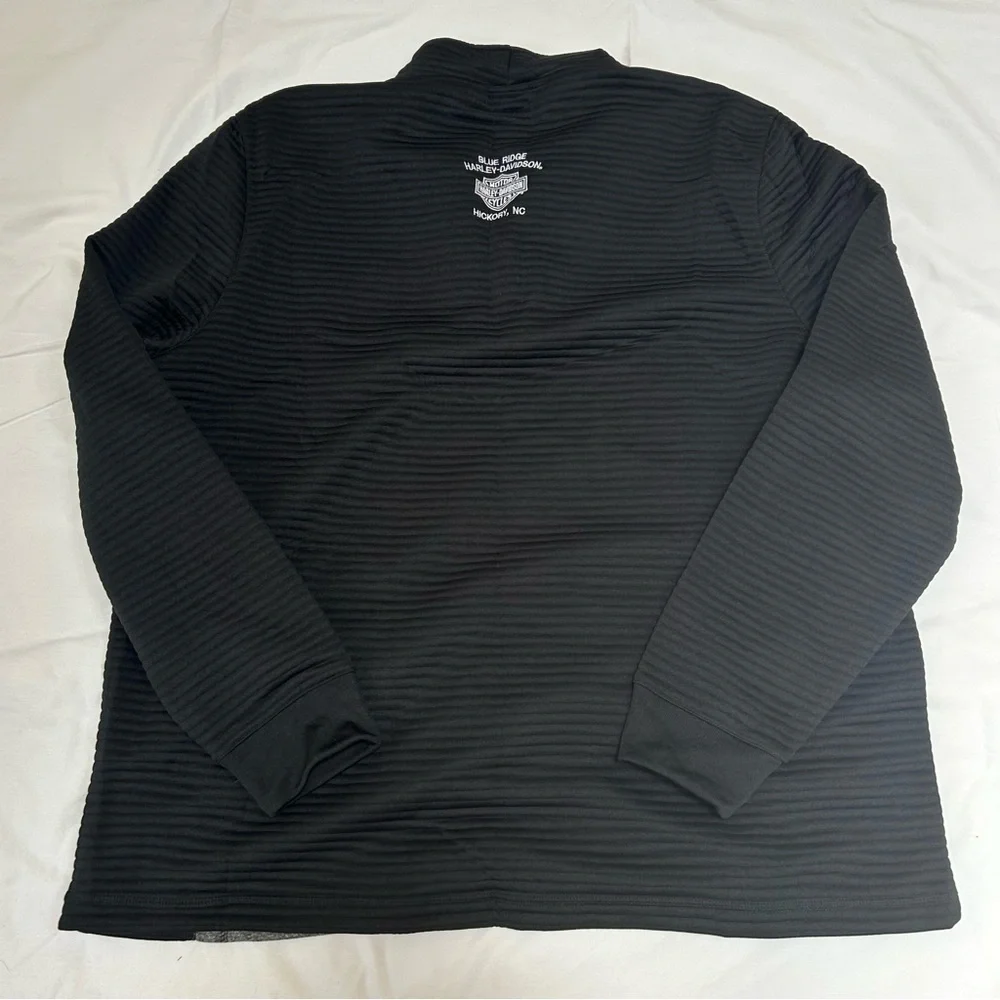 Harley-Davidson Charcoal and Black Button-Up Athletic Sweatshirt - Picture 3 of 5